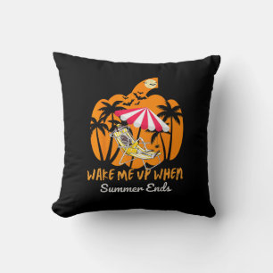 Summerween Beach Pumpkin Skeleton Funny Halloween Kissen