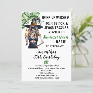 Summerween Drink Up Witches Pool Birthday Party Einladung