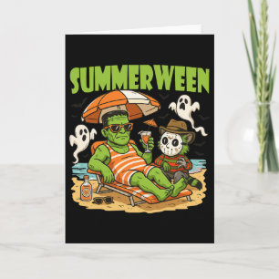 Summerween Funny Horror Characters Halloween Karte