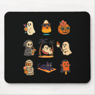 Summerween-Geist-Kürbis-Halloween-Gruselig-Sommer- Mousepad
