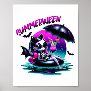 Summerween-Geist-Sommer-Halloween-Stimmung Mädchen Poster