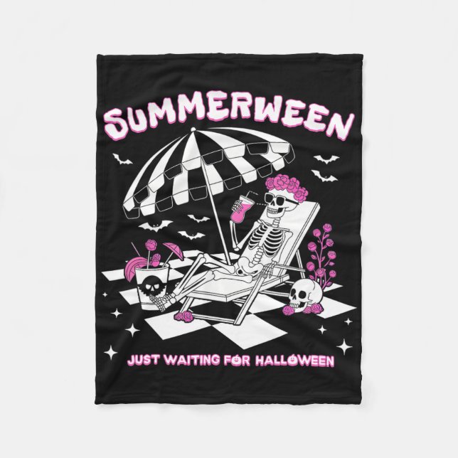 Summerween gerade für Halloween Skeleton Bea Gewar Fleecedecke (Vorderseite)