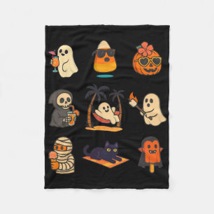 Summerween Ghost Pumpkin Halloween Spooky Summer T Fleecedecke