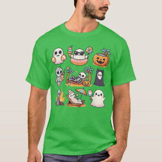Summerween Ghost Pumpkin Summer Halloween Spooky S T-Shirt