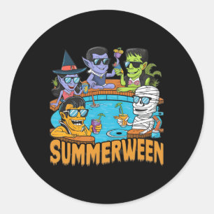 Summerween Halloween Gruselmonster Für Männer Frau Runder Aufkleber