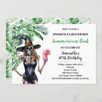 Summerween Hexen Pool Bash Geburtstag Einladung
