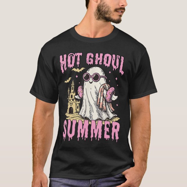 Summerween Hot Ghoul Summer Funny Cute Ghost Pool  T-Shirt (Vorderseite)