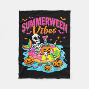 Summerween Lustige Skelette Halloween Schwimmendes Fleecedecke