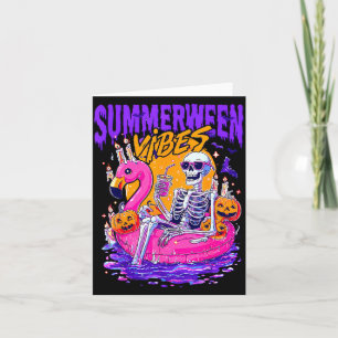 Summerween Lustige Skelette Halloween Schwimmpool Karte