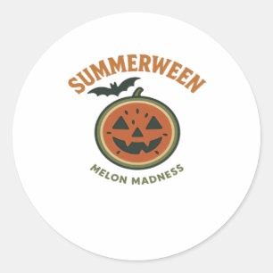 Summerween Madness - Spooky Watermelon Classic Runder Aufkleber