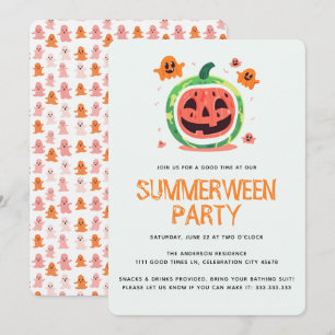 Summerween Melon-o-Lantern Summer Halloween-Party Einladung