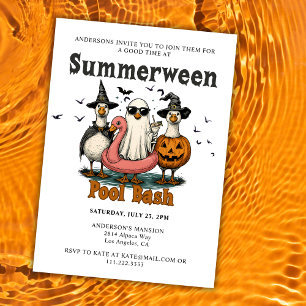 Summerween Pool Bash Summer Halloween-Party Einladung