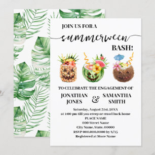 Summerween Pool Party Verlobung Einladung