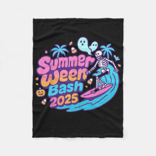 Summerween Sh 2025 Skelett-Strandparty Halloween Fleecedecke