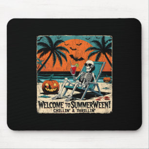 Summerween Skeleton Beach Halloween Tropical Art 1 Mousepad
