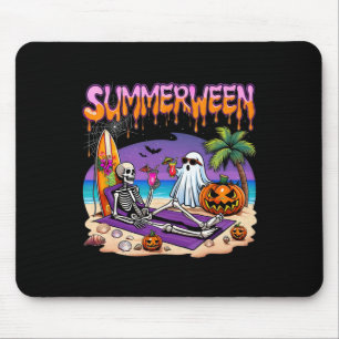 Summerween Skeleton Ghost Beach Funny Spooky Hallo Mousepad