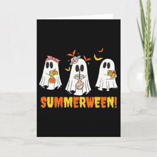 Summerween Skeleton Ghost Beach Party Halloween Vi Karte