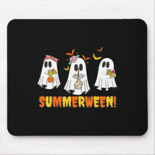 Summerween Skeleton Ghost Beach Party Halloween Vi Mousepad