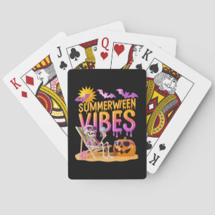 Summerween Skeleton Halloween Vibes Funny Spielkarten