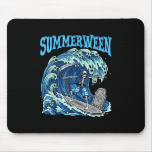 Summerween Skeleton Surf Grim Sensenmann Beach Spo Mousepad