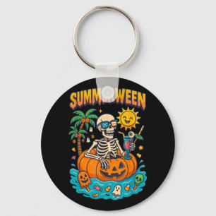 Summerween Skeleton Vibes Chillin in einer Kürbisf Schlüsselanhänger