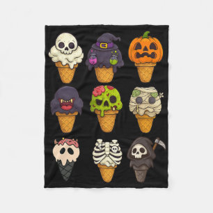 Summerween Skeleton Zombie Pumpkin Mummy Ice Creme Fleecedecke