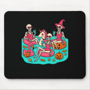 Summerween-Skelett-Flamingo, der nur auf Halloween Mousepad