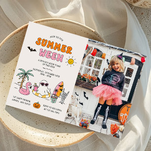 Summerween Sommerpool Halloween-Party Foto Einladung