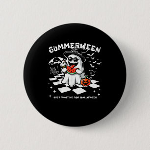 Summerween Spooky Halloween Summer Vibes Pumpkin G Button