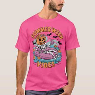 Summerween Stimmung Halloween Sommer Spaß Flamingo T-Shirt