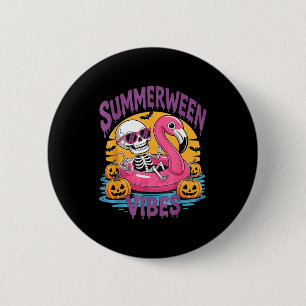 Summerween Stimmung Skelett Flamingo Gruselig Hall Button
