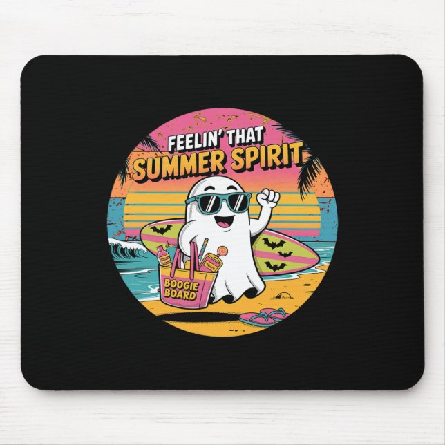 Summerween Surfen Sommer Halloween Geister  Mousepad (Vorne)