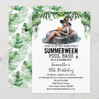 Summerween Tropical Hexe Birthday Party Einladung