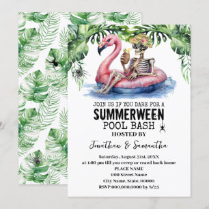 Summerween-Tropische-Skelett-Poolparty Einladung