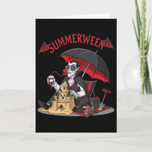 Summerween Vampire Beach Dracula Sandcastle Gotik Karte