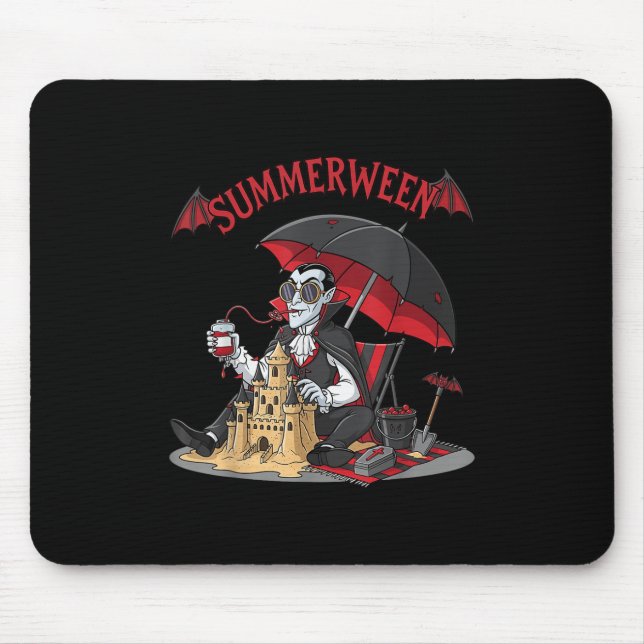 Summerween Vampire Beach Dracula Sandcastle Gotik Mousepad (Vorne)