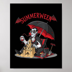 Summerween Vampire Beach Dracula Sandcastle Gotik Poster