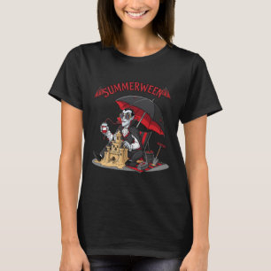 Summerween Vampire Beach Dracula Sandcastle Gotik T-Shirt
