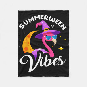 Summerween Vibes Flamingo Sommer Halloween Vacatio Fleecedecke