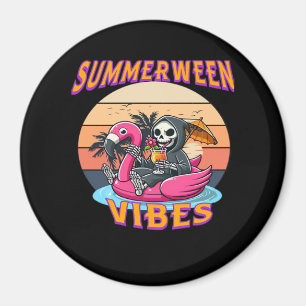 Summerween Vibes Grim Sensenmann Flamingo Float Re Magnet