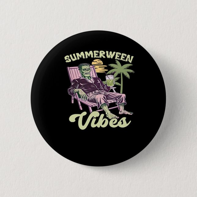 Summerween Vibes Halloween Classic Button (Vorderseite)