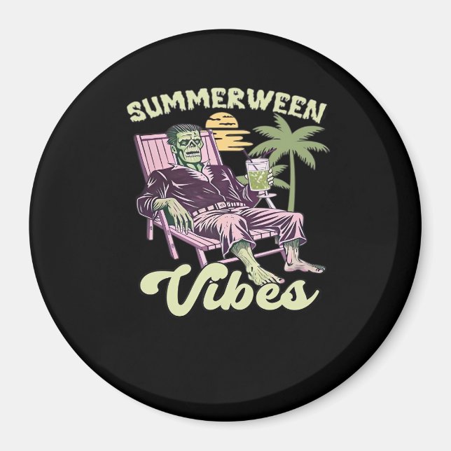 Summerween Vibes Halloween Classic Magnet (Vorne)