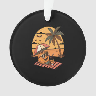 Summerween Vibes - Pumpkin On Vacation Ornament