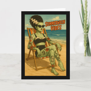 Summerween Vibes Retro Beach Gothic Style T-Shirt Karte