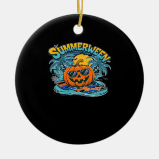Summerween Vibes Spooky Summer Pumpkin Classic Keramik Ornament