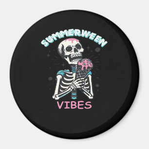 Summerween Vibes Spooky Summer Pumpkin Classic Magnet