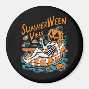 Summerween Vibes Spooky Summer Pumpkin Niedlich Magnet