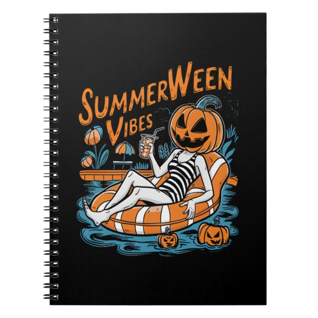 Summerween Vibes Spooky Summer Pumpkin Niedlich Notizblock (Vorderseite)