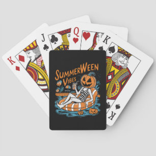 Summerween Vibes Spooky Summer Pumpkin Niedlich Spielkarten