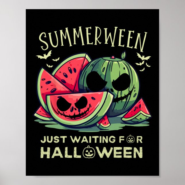 Summerween Wassermelonen-Geist Halloween Ts Sommer Poster (Vorne)